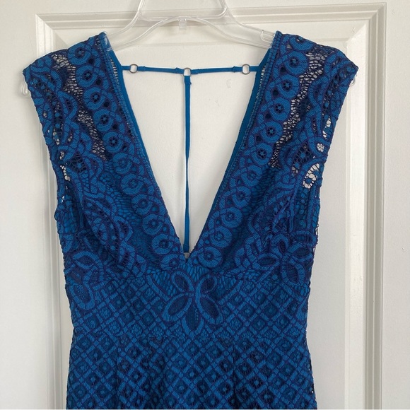 Free People One Million Lovers Lace Dress Size 2 Blue - Picture 3 of 11